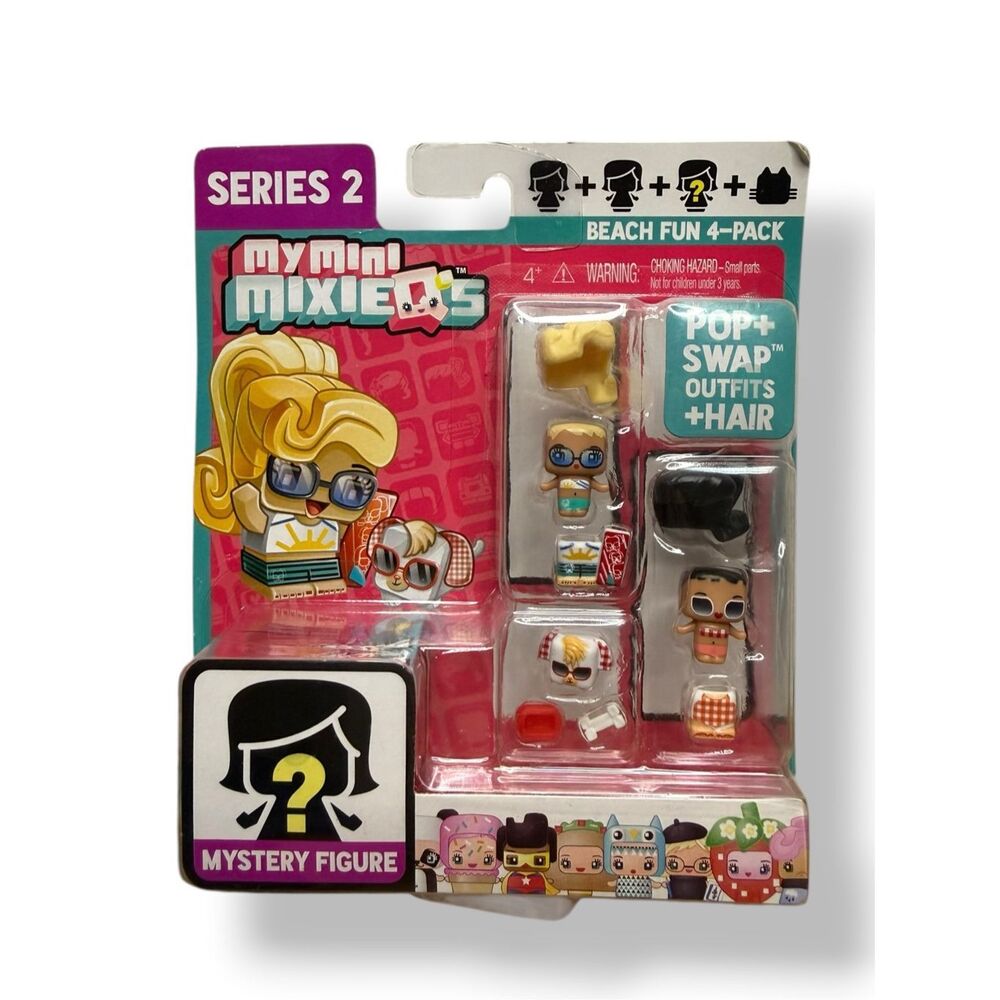 Mattel‎ My Mini MixieQ's Series 2 Beach Fun 4-Pack Collectible Figures 2016 NEW